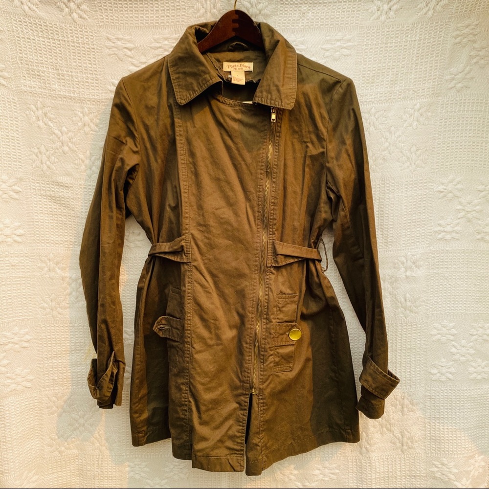 Paris Blue Green Utility Coat Sz L